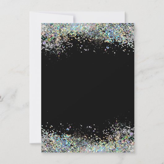Invitation Tour Eiffel Paris, Retraite Confetti Colorée (Dos)