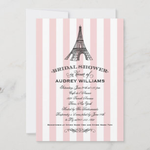 Invitation Tour Eiffel Paris Rose