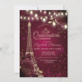 Invitation Tour Eiffel parties scintillant, Quinceañera Bourg (Devant)