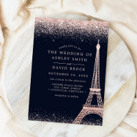 Tour Eiffel Rose Gold Confetti Marine Mariage