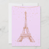 Invitation Tour Eiffel rose parties scintillant or violet qui (Dos)