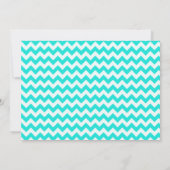 Invitation Tour Eiffel sur Aqua Color Chevron (Dos)
