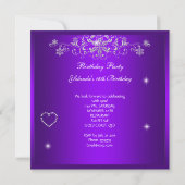 Invitation Tour Eiffel Sweet 16 seize ans Violet (Dos)