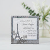 Invitation Tour Eiffel Thistère écossais argent métallique (Debout devant)