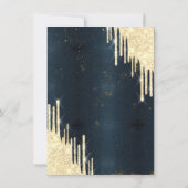 Invitation Tour Eiffel, Tiara, Déchets bleu foncé Quinceañera (Dos)