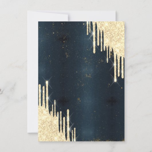 Invitation Tour Eiffel, Tiara, Déchets bleu foncé Quinceañera (Dos)