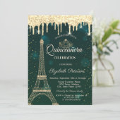 Invitation Tour Eiffel, Tiara, Dérivées Vertes Quinceañera (Debout devant)