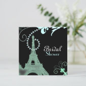 Invitation tour eiffel vintage paris douche nuptiale (Debout devant)