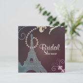 Invitation tour eiffel vintage paris douche nuptiale (Debout devant)
