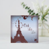 Invitation tour eiffel vintage paris douche nuptiale (Debout devant)