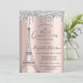Invitation Tour GlitterEiffel, Tiara, Déchets Silver Quinceañ (Debout devant)