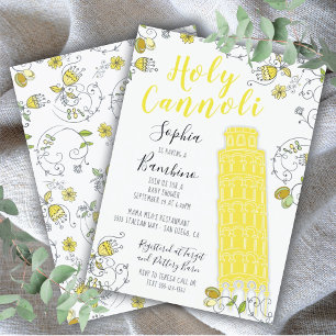 Invitation Tour italienne de Pise Baby shower neutre pour les