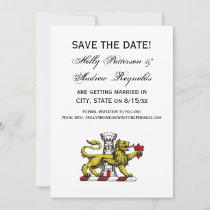 Invitation Tour Lion Fleur de Lis Crest Emblem C
