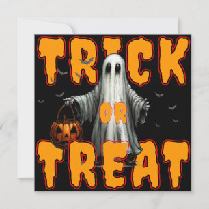 Invitation tour ou friandise halloween épouvantable fantôme c