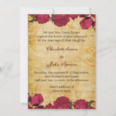 Invitation Tour vintage rose beffroi de Paris (Dos)