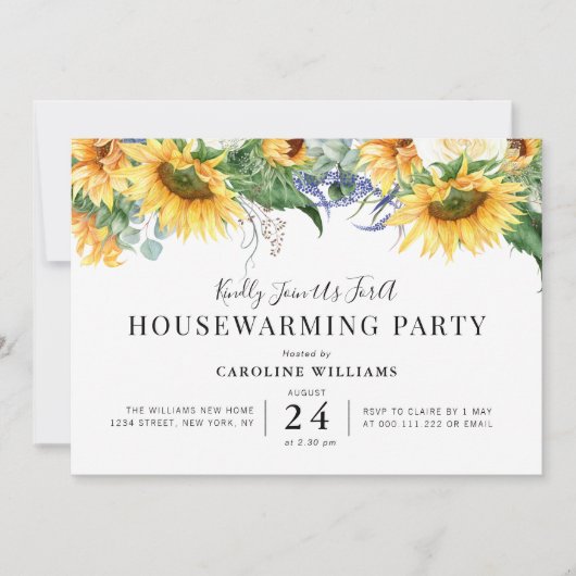 Invitation tourbe de tournesol rustique (Devant)