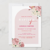 Invitation Tourbières florales et baptême Rose (Devant)