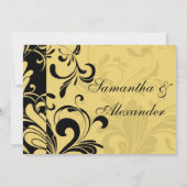 Invitation Tourbillon contemporain jaune et noir (Dos)