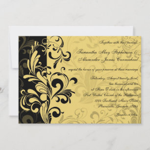Invitation Tourbillon contemporain jaune et noir
