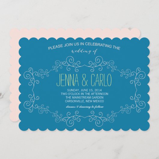 Invitation tourbillon de doodle (Devant / Derrière)