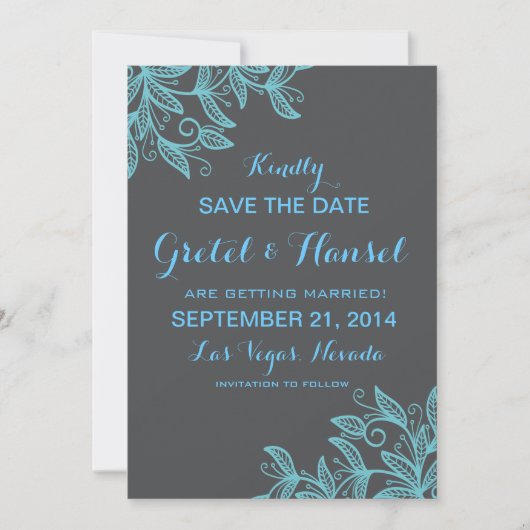 Invitation tourbillon de doodle feuille (Devant)