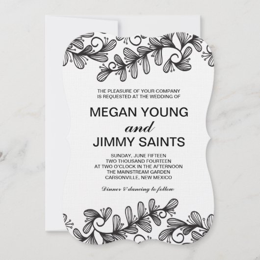Invitation tourbillon de doodle feuille (Devant)