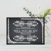 Invitation Tourbillon de tableau noir Will you be my Flower G (Debout devant)