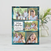 Invitation Tourbillon d'or Turquoise Agate 5 photo Joyeux Noë (Debout devant)