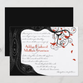 Invitation Tourbillon noir et rouge dans un arbre (Devant / Derrière)