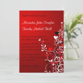 Invitation Tourbillon noir et rouge mariage 5x7 (Debout devant)
