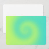 Invitation Tourbillon Ombré Turquoise Jaune Uni (Devant / Derrière)