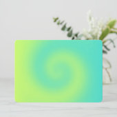 Invitation Tourbillon Ombré Turquoise Jaune Uni (Debout devant)