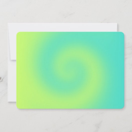 Invitation Tourbillon Ombré Turquoise Jaune Uni (Devant)