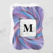 Invitation Tourbillon rose et bleu (Devant / Derrière)