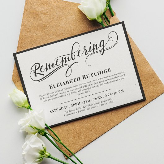 Invitation Tourbillonnant commémoration de l'anniversaire de 