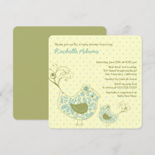 Invitation tourbillonnante bleue de baby shower