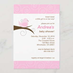 Invitation tourbillonnante de baby shower de fille