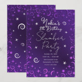 Invitation Tourbillons Célestes Fantaisistes Fête Pyjama Fill (Devant / Derrière)