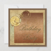 Invitation Tourbillons Classy Or & Floral Feminine Anniversai (Devant)