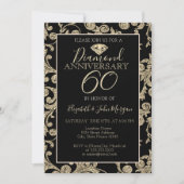 Invitation Tourbillons de paillettes dorées Mariage Anniversa (Devant)