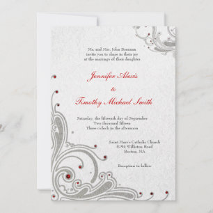 Invitation Tourbillons de parties scintillant d'argent + invi