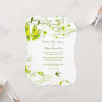 Tourbillons d'Hibiscus Vert et Hirondelles Fleur d