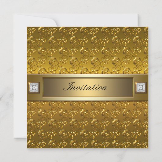 Invitation Tourbillons d'Or Tout Événement Modèle de Fête (Devant)