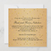 Invitation Tourbillons dorés, cœurs unis 50e anniversaire (Dos)