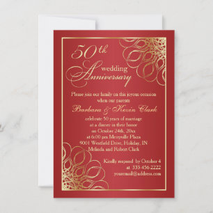 Invitation Tourbillons dorés sur une photo d'anniversaire de