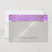 Invitation Tourbillons Filigree d'Argent Violet De Quinceaner (Devant)
