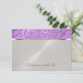 Invitation Tourbillons Filigree d'Argent Violet De Quinceaner (Debout devant)