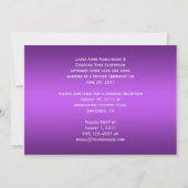 Invitation Tourbillons Floraux Argent Violet Noir Réception S (Dos)