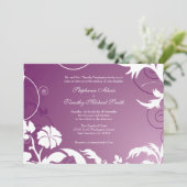 Invitation Tourbillons floraux blancs de prune (Debout devant)