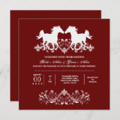Invitation Tourbillons floraux de silhouette moderne (Devant / Derrière)